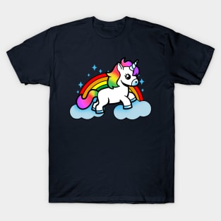 Cute Kawaii Unicorn Rainbow Cartoon Gift for Kids And Unicorn Lovers T-Shirt